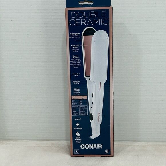 Conair Double Ceramic 1 1/2 in. Flat Iron Straight + Smooth. NWT. - Picture 2 of 8
